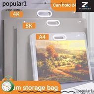 ZS  File Folder, Portable Waterproof Painting Paper Storage Bag, Transparent A2/A3/A4 4K/8K/16K Draw