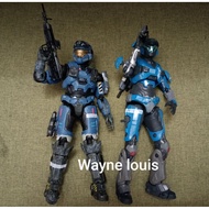 Mcfarlance custom repaint Halo reach set 2 noble 7'inch 6'inch 1/12 minifigures accessories toys mar
