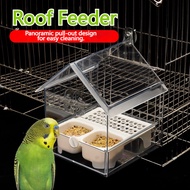 🐦Drawer-Type Parakeet Feeder (Budgie/Cockatiel), External Anti-Spill Food Container, Can be Bird Bat