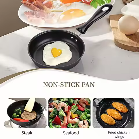 12cm Mini Portable Camping Cooking Steak Frying Pan Nonstick Frying Egg Pan Omelet Pan Gas Stove Ind