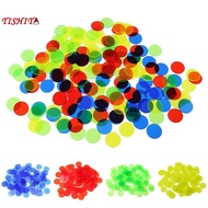 [tishita] Pack of 100 Bingo Chips (Multi Color)  1.5cm Translucent Markers for Bingo, Counting & Gam