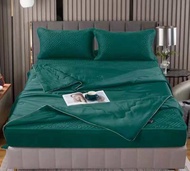 ชุดเครื่องนอน ผ้าปูที่นอนยางพาราเย็น 6 ฟุต & ผ้าห่มไหมเย็นสีพื้น 7 ฟุต/Set 4 ชิ้น By Hilton 🌈ผ้านุ่ม