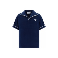 PRADA Shirts Mens Marine Blue Lapel Moderate Other SC751-1ZR3-F0008-S-OOO