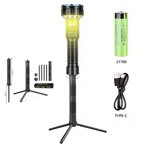 Rechargeable High Lumen Flashlights,Remote Dual Light Source Flash Light With Camping Bidirectional