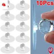 BK-10Pcs Transparent Acrylic Crystal Drawer Handles/ Self-Adhesive Punch-free Cabinet Wardrobe Furni