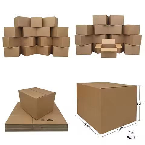 uBoxes Moving Boxes Bundles Medium Boxes 18 x 14 x 12 - Medium Boxes Pack of 15
