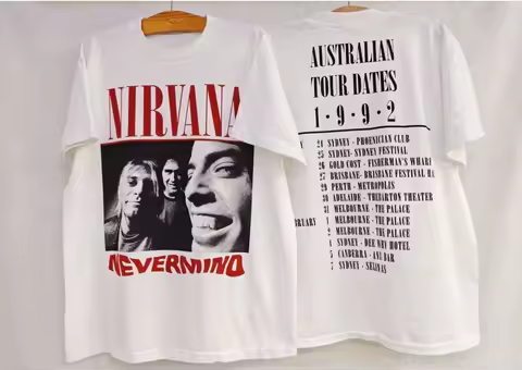 Nirvana Band Kurt Cobain American Vintage Rock T-shirt Hip Hop Street Clothing Men Oversized Cotton 