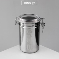 Quick Release Canister 1000ml Stainless Steel Airtight Coffee Tea Jar 1L