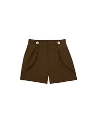 KLOSET Detail Shorts (AT21-P002) กางเกงขาสั้น กางเกงแต่งดีเทลเอว กางเกงผู้หญิง