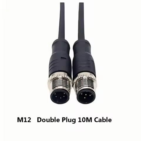 M12 4Pin 5Pin 8Pin 12Pin Double Plug 10M PUR PVC Shield/Unshield Wire Male Female Plug Adapter Senso