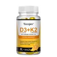 Tecepec Vitamin D3 K2 supplement for bone strength nerve and muscle function for women and men.