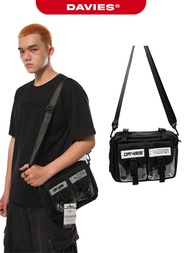 Túi đeo chéo canvas nam nữ màu đen Two Pocket MB local brand Davies | D-T16