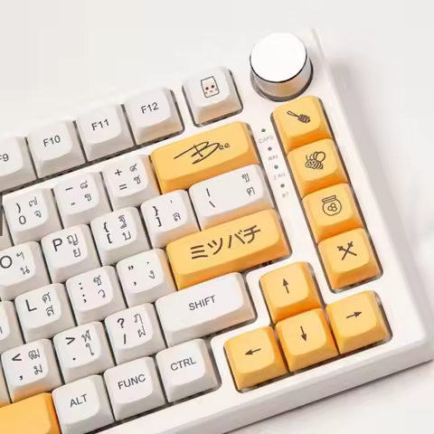 Milk Keycaps/Honey Keycaps Korean Thai Japanese Russian Keycap Set 140 Keys Suitable for Gaming Mech