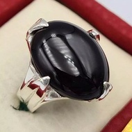 Black blood red yemeni aqeeq yaman agate yamani akik aqiq ring sterling silver