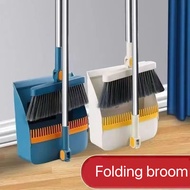 Foldable Broom Dustpan Set Household Floor Cleaning Set Rotating Broom With Dustpan Magnetic