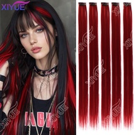 Synthetic 5Pcs Colored Hair Extensions Clip in Colorful Hair Extensions Rainbow Hair Extensions for