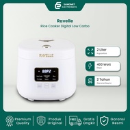 RAVELLE Rice Cooker Digital Low Carbo 0.8 Liter Rice (2 Liter) - Low Watt Rice Cooker (Stainless Ste