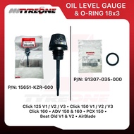 Honda Oil Level Gauge & O Ring Click 125 & 150 15651-KZR-600 / 91307-035-000