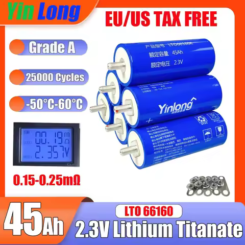 DIANKAISHOU Yinlong LTO 66160 Lithium Titanate Battery 40Ah 45Ah 2.3V RV Car Audio Solar System Rech