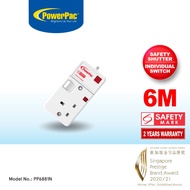 PowerPac Extension Socket Extension Cord, Power Cord, Power Extension 1 way 6 meter. (PP6881N)