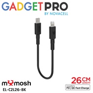 Mymosh EL-C2L26-BK Type-c To Ligthning PD Fast Charging Cable 26cm - Black