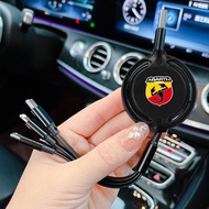 Car 3 In 1 Retractable Micro Data Wire USB Type C 100w Fast Charging for Abarth 595 1.4T 500e 695 12