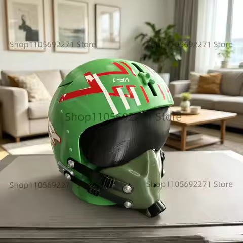 Top Gun 40th Anniversary Helmet Pilot Collectible Figurine,Desktop Display Decor Gift for Top Gun Fa