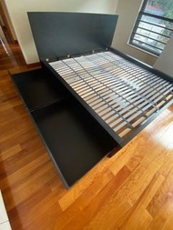 IKEA KING size Bed Frame with Storage Boxes Malm 6 呎床雙人床架 宜家宜家 6呎床雙人床架 - 高身床架連 (2-4個抽屜)