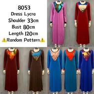 Clear Stock Offer Rm6 8053 Muslimah Corak Long Dress Jubah Lycra ⚠️random corak⚠️
