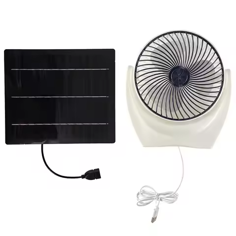 Solar Panel Fan Portable Solar Fan with USB Solar Powered Camping Fan Outdoor Fan for Picnic Barbecu