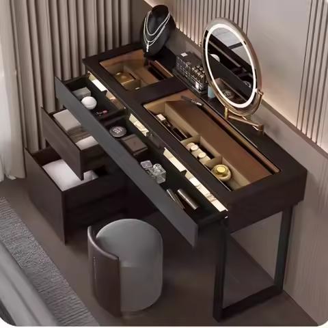 Nordic Designer Dressing Table Glass Black Luxury Women Dressing Table Mirror Bedroom Comoda Pra Qua
