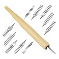 Vintage Dip Pen Solid Wood Rod Art English Calligraphy C Professional Drawing Other Ink Output Busin