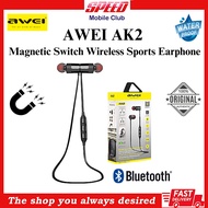 Awei AK2 Bluetooth Magnetic Control Switch Wireless Sports Earphone | IPX4 Waterproof | Brand New With Warranty