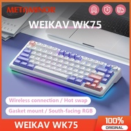 WEIKAV WK75 Hot Swap RGB Wireless Mechanical Keyboard Bluetooth 2.4g Wired 3mode Gaming Keyboard Mac