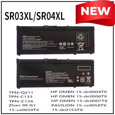 SR03XL SR04XL 11.5V 15.4V 4550mAh Laptop Battery for Hp 917678-171 917678-1B1 917678-2B1 917724-855 