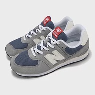 New Balance 休閒鞋 574 大童 女鞋 寬楦 影灰 復古藍 麂皮 拼接 運動鞋 NB GC574GWH-W