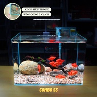 Mini Fish Tank 45x28x30cm SUPER CLEAR CURVED CAST, High Quality Imported Super Clear, Beautiful Glue