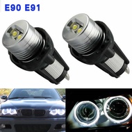 E91ไฟวงแหวนดวงตานางฟ้า LED 20W 2ชุด3ชุดสีฟ้าหลอดไฟสำหรับ BMW E90