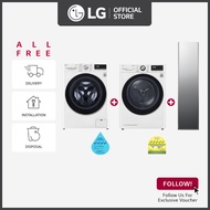 [Pre-Order][Bulky] LG FV1409S3W 9KG Front Load Washing Machine + LG TD-H10VWD 10kg Dryer Dual Inverter Heat Pump + LG S3MFC Styler Essence Mirror + Free Delivery [Deliver from 27May]