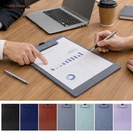 FAVORITEGOODS 1Pc A4 Clipboard, Hard with Pen Slot Writing Board, Portable PU Leather Paper Clip Boa