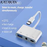 KATAKAN Type-C to 3.5m Tablet USB Splitter 3 in 1 Audio Converter