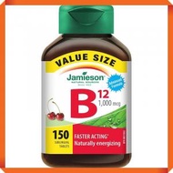 Jamieson - 高效維他命 B12 (1000 微克) 先進配方 加量裝 150 粒 素食者易缺 (參考效期: 03/2026*)