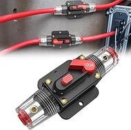 Nilight 100A Inline Circuit Breaker Resettable 12-24V DC Manual Reset Fuse Holder 3-15AWG Overload P