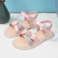 2 0 4 Years Children Women Sandals Soft Sole Summer Love Heart One-word Strap Fairy Fashion Kid Prin
