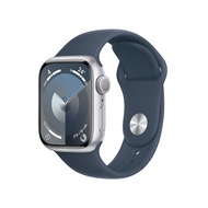 Apple Watch Series 9 智能手表41毫米银色铝金属表壳 风暴蓝色运动型表带S/M【GPS款】iWatch s9