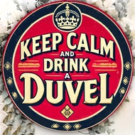 2D Keep Calm Drink Duvel Metal Sign 8x8 Home Bar Cafe Wall Art Christmas Gift