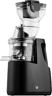 MIUI Slow Juicer Slow Masticating Juicer Machine with 37PRM Low-Speed Quite Motor, Bone Dry Pulp and High Juice Yield, Easy Clean Filterfree Tecnology in Piano Paint Black