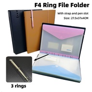 3D Ring File Fail PP Material 3-layer Document Paper Kertas Filling F4 40mm School Office Supplies