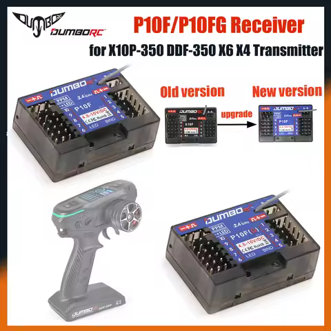 DUMBORC P10F P10FG 10CH 2.4GHz Receiver Voltage Return for X10P-350 DDF-350 X6 X4 Transmitter RC Car