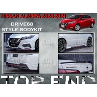 NISSAN ALMERA 2020-2021 DRIVE68 STYLE FULLSET BODYKIT (D68,68) ABS SKIRT LIP CAR BODYKIT NEW ALMERA BODY KIT